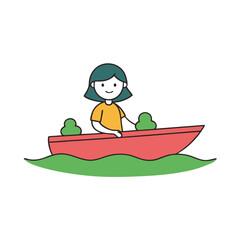 child on boat