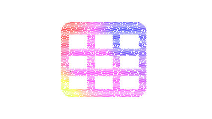 Icon table is made up of LED square shapes. There are bright diodes and there are black dead diodes