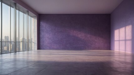 Fototapeta premium light purple empty wall and smooth floor