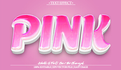 Pink Vector Text Effect Editable Alphabet Color Paint Cute Soft