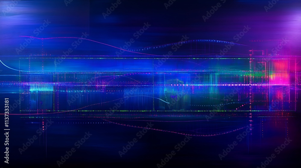Poster vibrant abstract background with colorful light trails and dynamic patterns creating a futuristic at