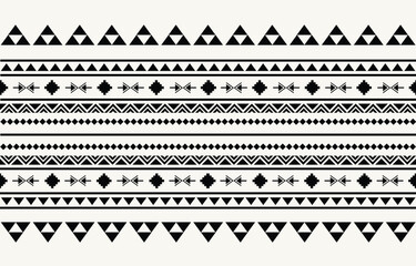 Ethnic tribal  black and white stripe  background. Seamless tribal pattern, folk embroidery, tradition geometric tribal  ornament. Traditional design for fabric, textile, print, rug, paper