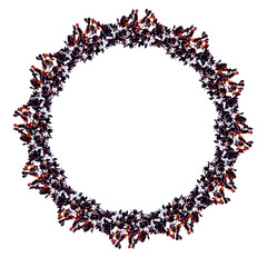 Illustration of a napkin with a pattern of oak branches on a transparent background