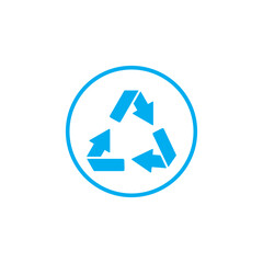 Recycling vector icon isolated on white background