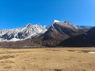 December 2024, Yading national nature reserve, Sichuan, China : Beautiful nature and landscapes...