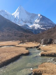 December 2024, Yading national nature reserve, Sichuan, China : Beautiful nature and landscapes...