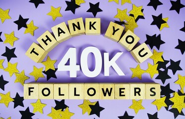 Thank You 40000, 40K Followers congratulation and celebration