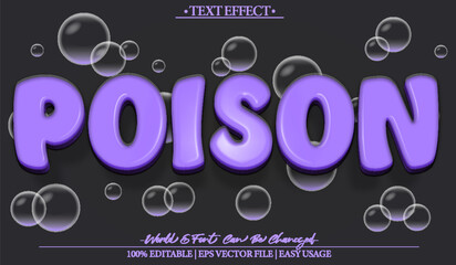 Poison Vector Text Effect Editable Alphabet  Toxic Purple Danger Chemistry