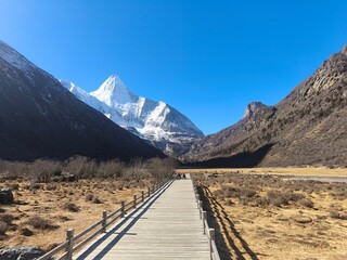 December 2024, Yading national nature reserve, Sichuan, China : Beautiful nature and landscapes...