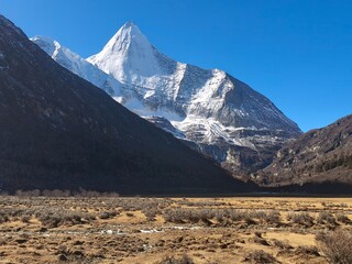 December 2024, Yading national nature reserve, Sichuan, China : Beautiful nature and landscapes...
