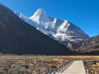 December 2024, Yading national nature reserve, Sichuan, China : Beautiful nature and landscapes...