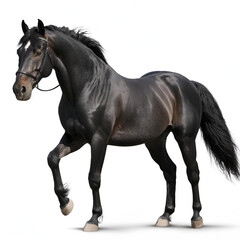 Fototapeta premium black horse isolated on white