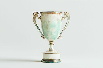 Vintage Trophy with Worn Patina and Elegant Design on Light Background