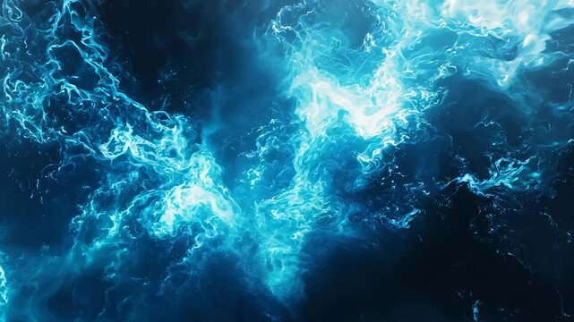 Hypnotic Blue Smoke and Light Abstract Video Background Loop