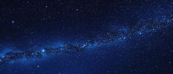 Fototapeta premium Celestial map with thousands of twinkling stars against a deep blue night sky, space, galaxy clusters, stars