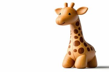 Fototapeta premium Cute and Playful Wooden Giraffe Toy for Children, Ideal for Learning and Imaginative Play