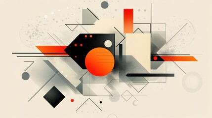 Obraz premium Abstract geometric design featuring shapes and contrasting colors.