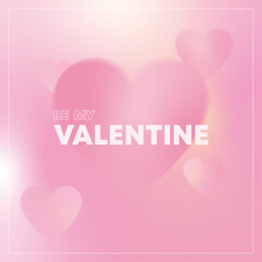 Valentine day greeting card with typography with grdient hearts on pink gradient background. Vector illustration for greeting card, poster and social media.