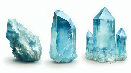 Fototapeta premium Aquamarine. Beryl. Illustration