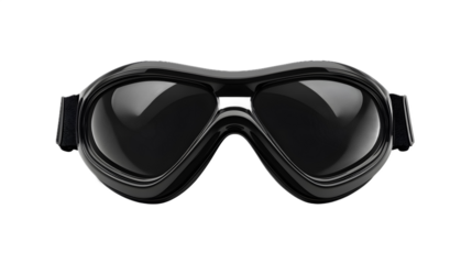 Black gorgeous biker goggles on a transparent background. isolated background.