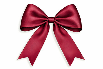 Naklejka premium Elegant Red Satin Bow with Smooth Texture and Soft Draping, Perfect for Decoration and Gift Wrapping