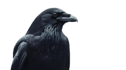 Black crow on a transparent background. isolated background.