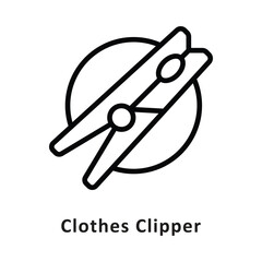 Clothes Clipper Vector Outline Icon. Eps 10 File