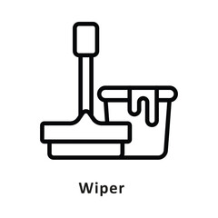 Wiper  Vector Outline Icon. Eps 10 File