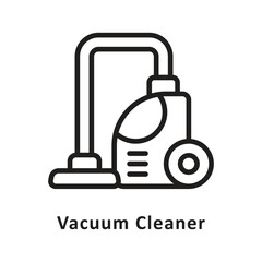  Vacuum Cleaner Vector Outline Icon. Eps 10 File