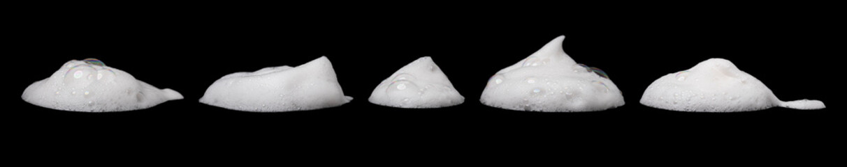 Soap foam or shampoo Soap foam texture or shampoo surface with bubble isolated with clipping path on background.