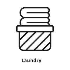 Laundry  Vector Outline Icon. Eps 10 File