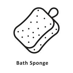 Bath Sponge Vector Outline Icon. Eps 10 File