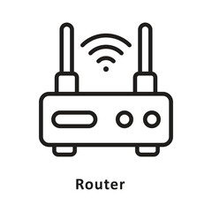 Router Vector Outline Icon. Eps 10 File