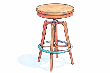 Stylish Wooden Bar Stool with Adjustable Height, Modern Design for Contemporary Interiors and Cozy Spaces