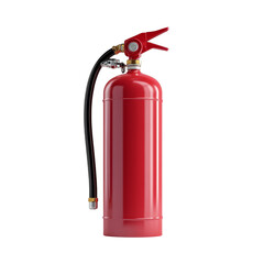 Obraz premium Red fire extinguisher tube isolated on a clean transparent background for safety awareness and emergency preparedness, fire extinguisher tube isolated transparent background
