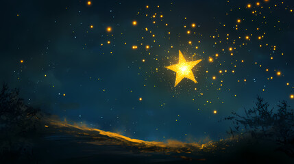 Twinkle twinkle little star shine so bright near and far. Twinkle. Illustration