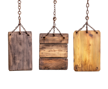 wooden signs hanging chain message signboard guidepost