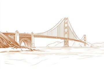 Fototapeta premium Golden Gate Bridge Sketch