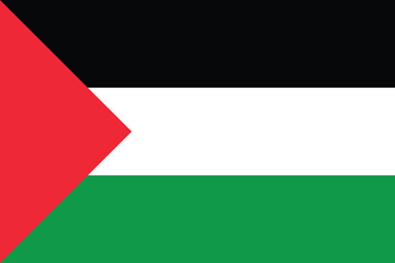 Flag of Palestine. National official color flag, Gaza Strip flag, State of Palestine flag symbol, vector illustration