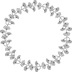 Obraz premium Floral Wreaths and Leaves Wedding Decoration Illustration 