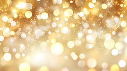 Obraz premium Golden ethereal rays of sunshine, sparkle, twinkle falling, bokeh effect abstract background wallpaper design. Twinkle. Illustration