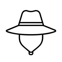 traveler s hat icon, world tourism day line art, tourism icon - simple black line art icon of traveler s hat, for world tourism daycelebrations. tourism vector art.