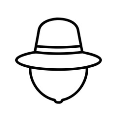 traveler s hat icon, world tourism day line art, tourism icon - simple black line art icon of traveler s hat, for world tourism daycelebrations. tourism vector art.