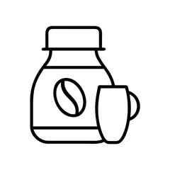 coffee creamer icon, coffee day line art, coffee day icon - simple black line art icon of coffee creamer, symbolizing coffee day celebrations. coffee day vector art.