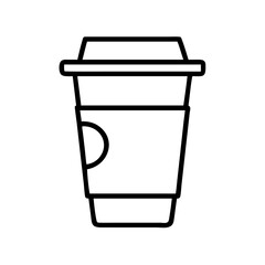 coffee cup icon, coffee day line art, coffee day icon - simple black line art icon of coffee cup, symbolizing coffee day celebrations. coffee day vector art.
