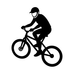 silhouette of a person riding a bicycle