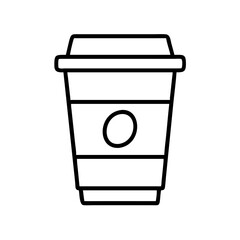 coffee to go cup icon, coffee day line art, coffee day icon - simple black line art icon of coffee to go cup, symbolizing coffee day celebrations. coffee day vector art.