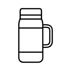 coffee thermos icon, coffee day line art, coffee day icon - simple black line art icon of coffee thermos, symbolizing coffee day celebrations. coffee day vector art.