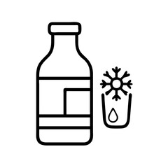 cold brew bottle icon, coffee day line art, coffee day icon - simple black line art icon of cold brew bottle, symbolizing coffee day celebrations. coffee day vector art.