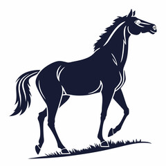 horse silhouette isolated on white